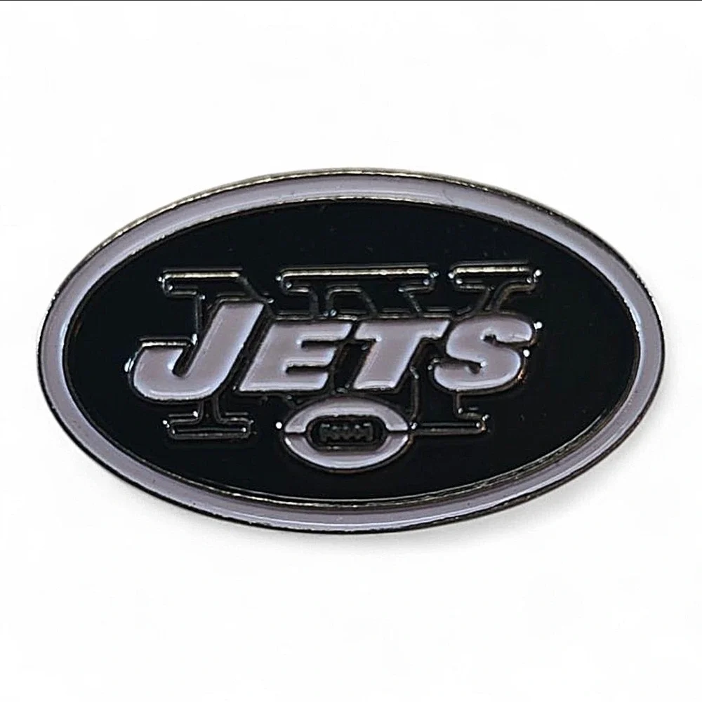 NEW YORK JETS NFL Oval Pin Logo Collector Enamel Green White Unisex‎ Butterfly